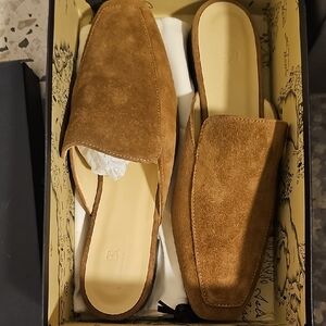 Brown Suede Slip-On Loafers